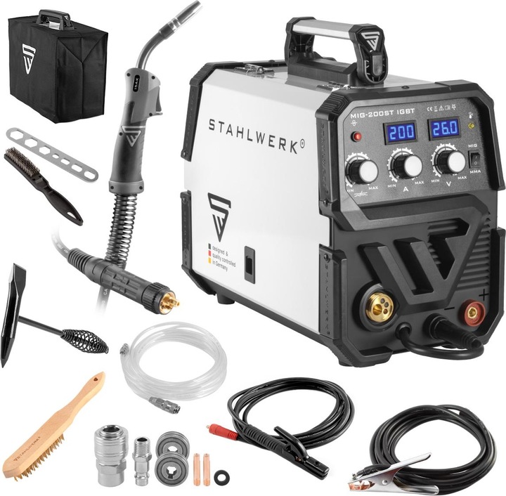 Stahlwerk Machine à souder MIG MAG 200 ST IGBT gaz de protection avec 200 ampères MMA E-Hand