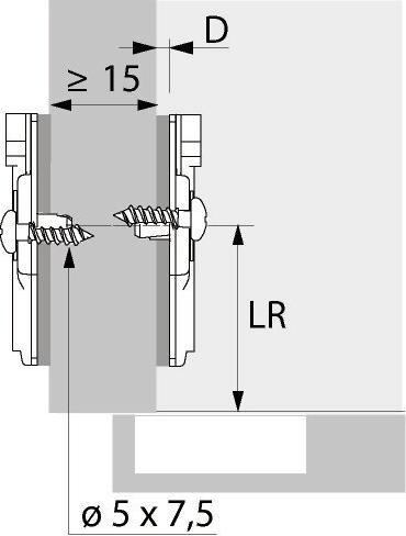Produktbild Hettich Kreuzmontageplatten Sensys/Intermat Direkt 8099, Eck- und Mitt (1 Stk.)