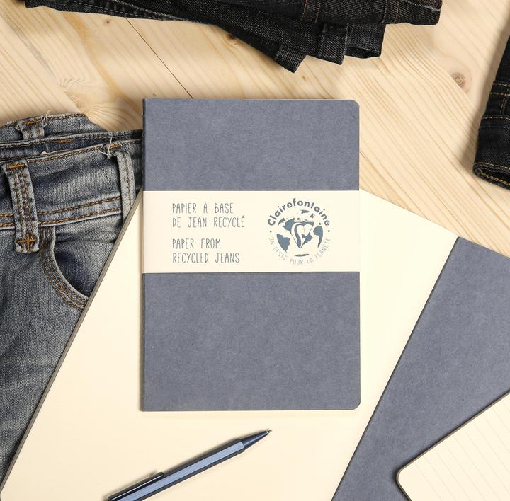 Image du produit Clairefontaine Cahier Jeans (A4, À rayures, Couverture souple)