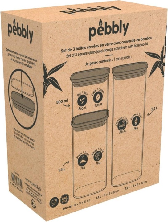 Image du produit Pebbly Bocal de stockage (2.20 l)