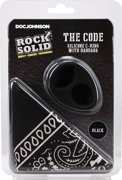 Immagine prodotto Doc Johnson The Code - Silicone Cockring with Bandana - Black (4.60 cm)