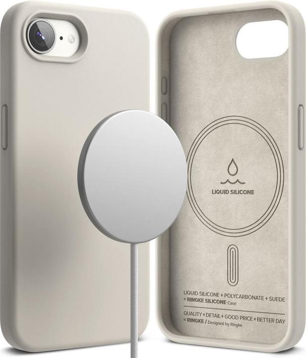Immagine prodotto Ringke Silicone Magsafe iPhone 16e Case - Beige (Apple iPhone 16e)