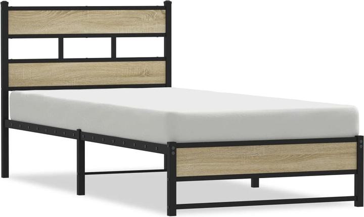 Produktbild vidaXL Metallbett Bett Lattenrost Einzelbett Bettgestell ohne Matratze 107x203cm (107 x 203 cm)