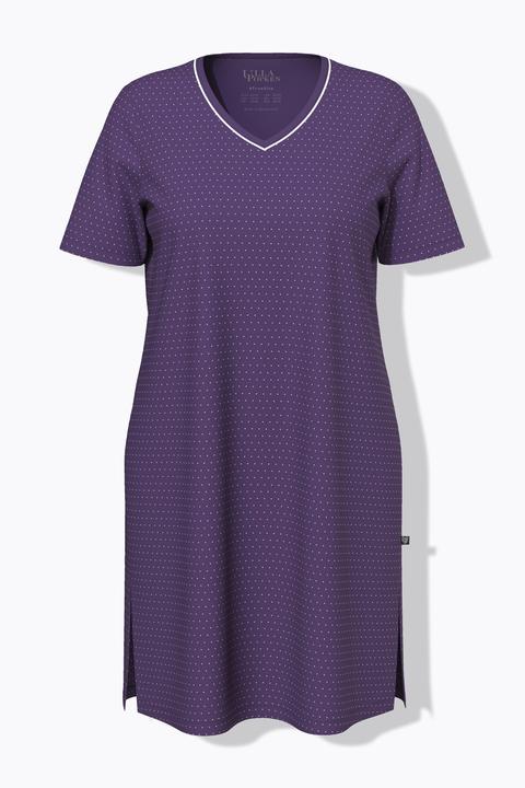 Actual product image Ulla Popken 2 Pack Short Sleeve Nightshirts - Dot, Solid (58)