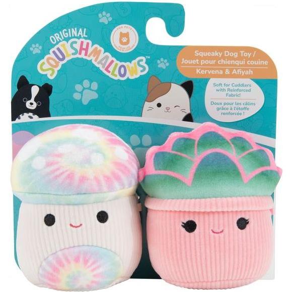 Squishmallows Quietschendes Plüsch-Hundespielzeug im Doppelpack, 9 cm, Hundespielzeug