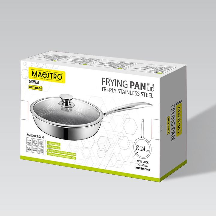Produktbild Maestro Patelnia z pokrywką 24cm MR-1216-24 (Aluminium, Edelstahl)