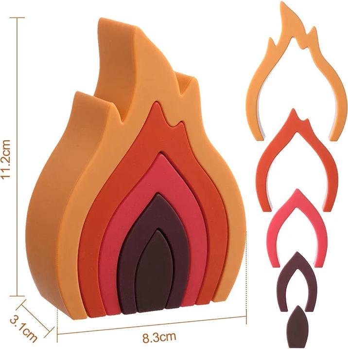 Produktbild Activity Board 1Set weiche Bauklötze Silikon Stapeln Baby Spielzeug Runde Form Konstruktion Spielzeug