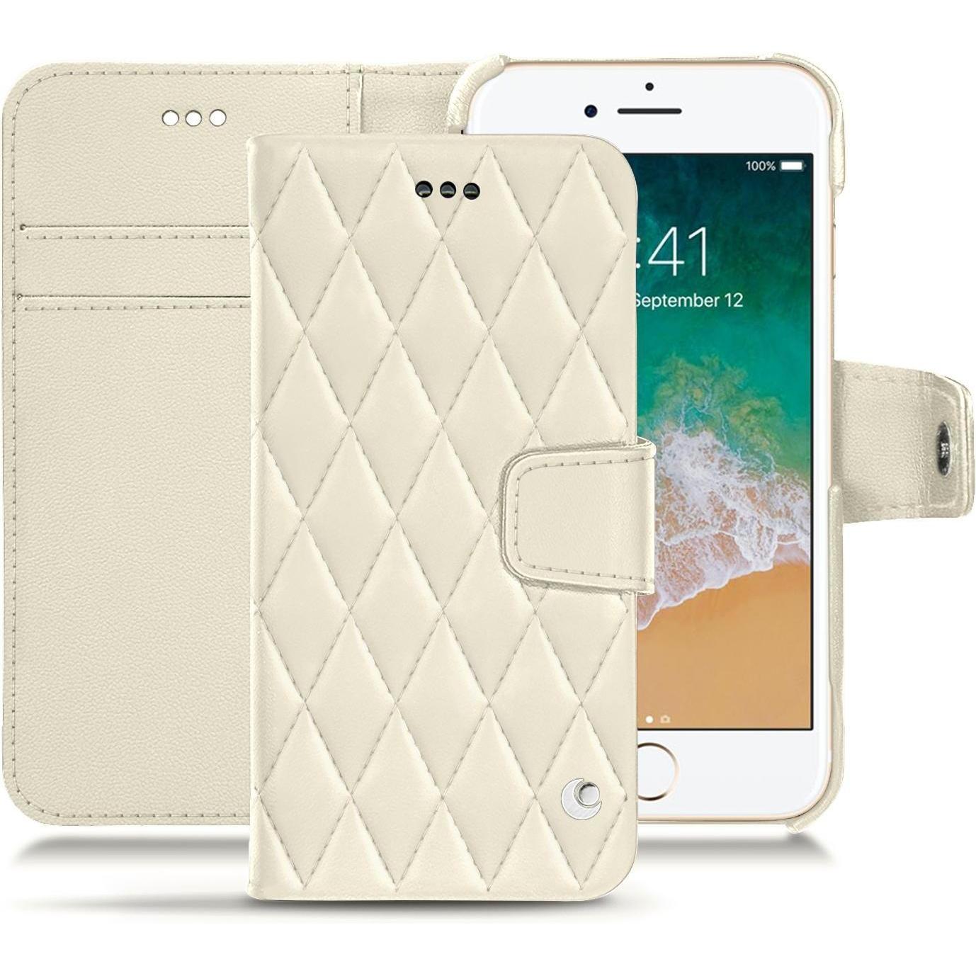 Noreve Lederschutzhülle Wallet (Apple iPhone 7), Smartphone Hülle, Weiss