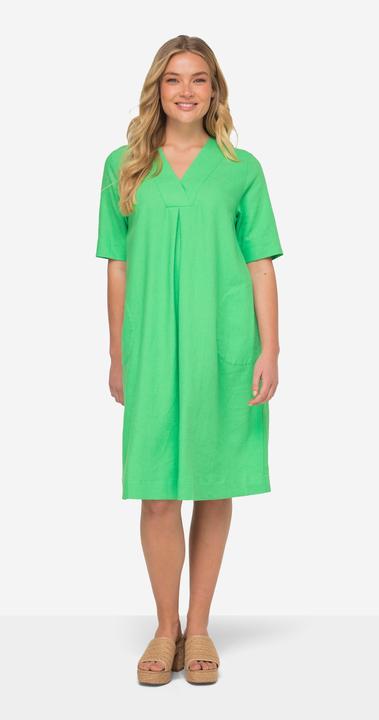 Immagine prodotto Laurasøn Leinenmix-Kleid, A-Line, V-Ausschnitt, Halbarm (XXL)