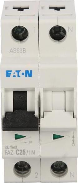 Produktbild Eaton MCB, 25A, C-type, 1Pole+N, 15kA