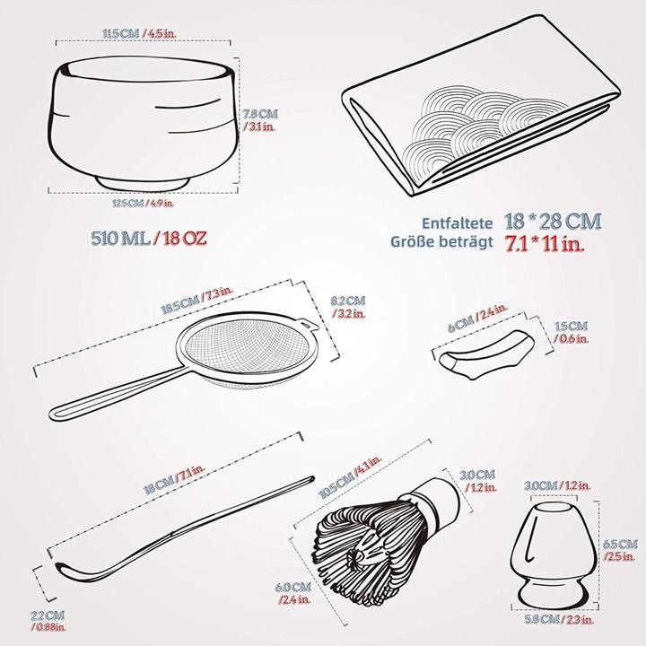 Immagine prodotto Teanagoo 7-teiliges Matcha Tee-Set mit Besen und Zubehör