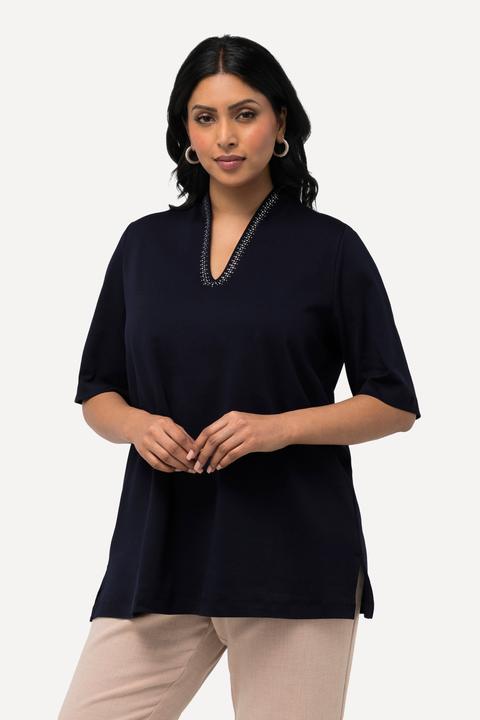 Produktbild Ulla Popken T-Shirt, A-Linie, Kelchkragen, Halbarm (58)