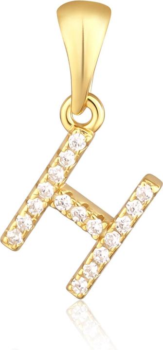 JVD Gold-plated pendant with zircons letter "H" SVLP0948XH2BIGH