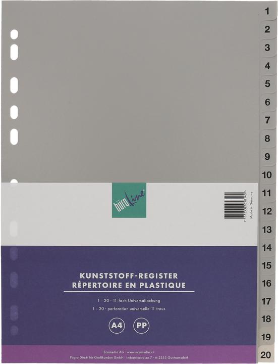 Actual product image BüroLine Index PP grey A4