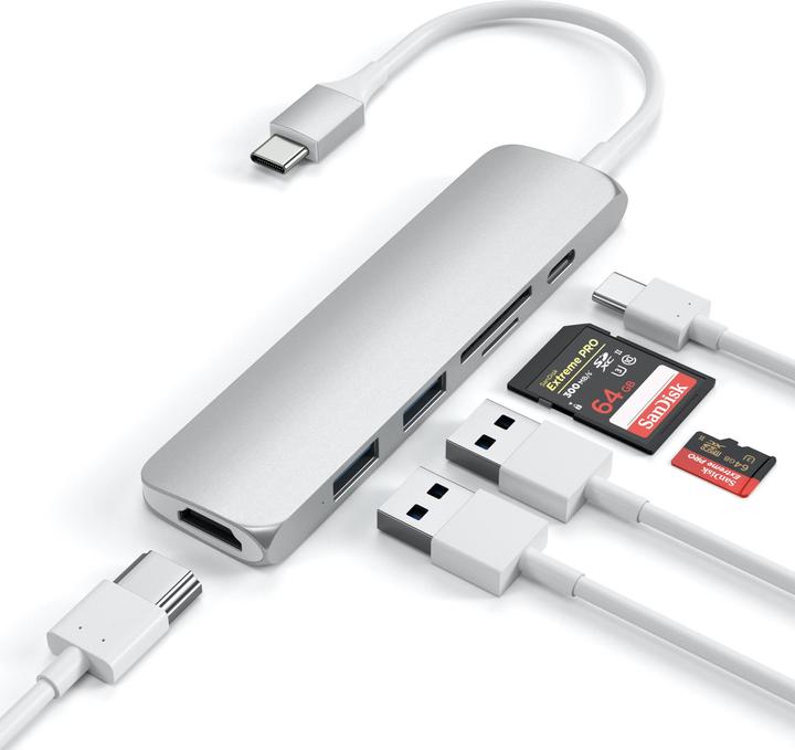 Produktbild Satechi USB-C Slim Multiport V2 (USB-C, 6 Ports)