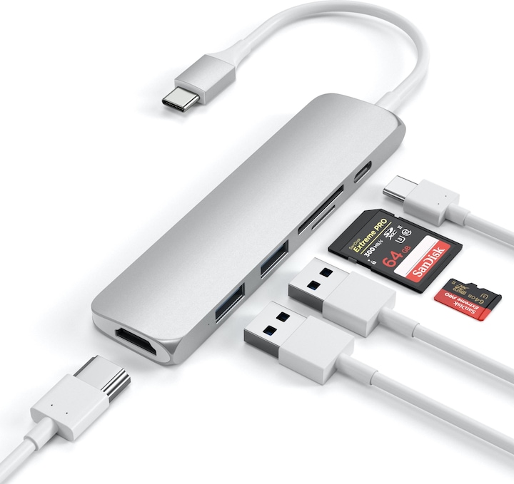 Produktbild Satechi USB-C Slim Multiport V2 (USB-C, 6 Ports)