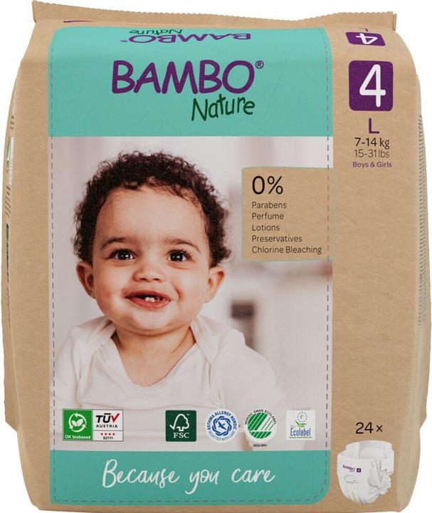 Actual product image Bambo Nature, Gr. 4, 7-14 kg, Papier Verpackung (Size 4, 24 Piece)