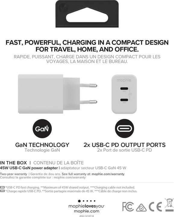 Produktbild Zagg Mophie Speedport (45 W, 2 Ports)