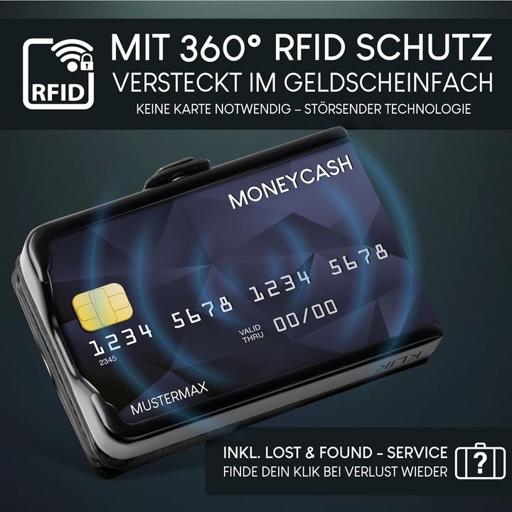 Produktbild Puristo KLIK MINIMAL Slim Wallet Carbon 11er