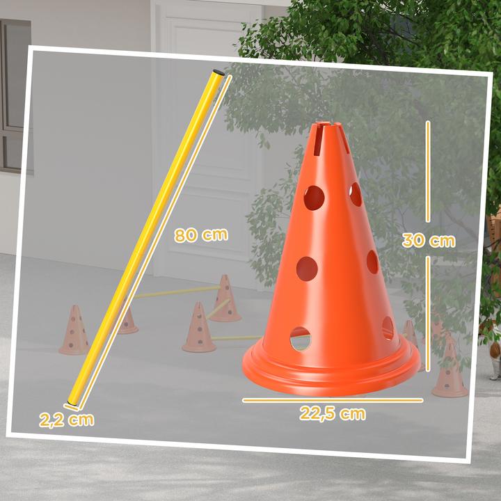 Produktbild PawHut Hund Agility Set Kunststoff Orange (Agility)