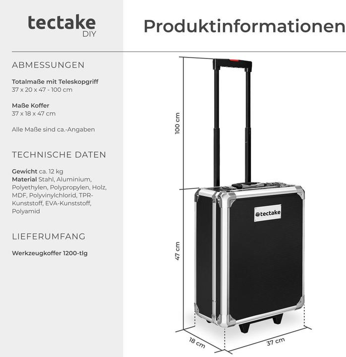 Actual product image tectake Trolley Tool Case (1200 pieces)