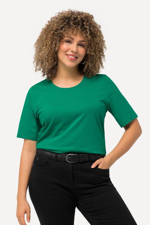 Immagine prodotto Ulla Popken T-shirt dal taglio svasato con scollo a girocollo e mezze maniche (42, 44)