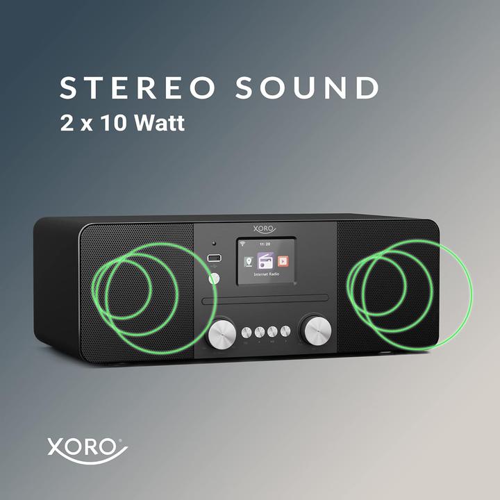 Actual product image Xoro HMT 620 All-in-One stereo internet radio black (DAB, DAB+, FM, Web radio, Bluetooth, Wi-Fi)
