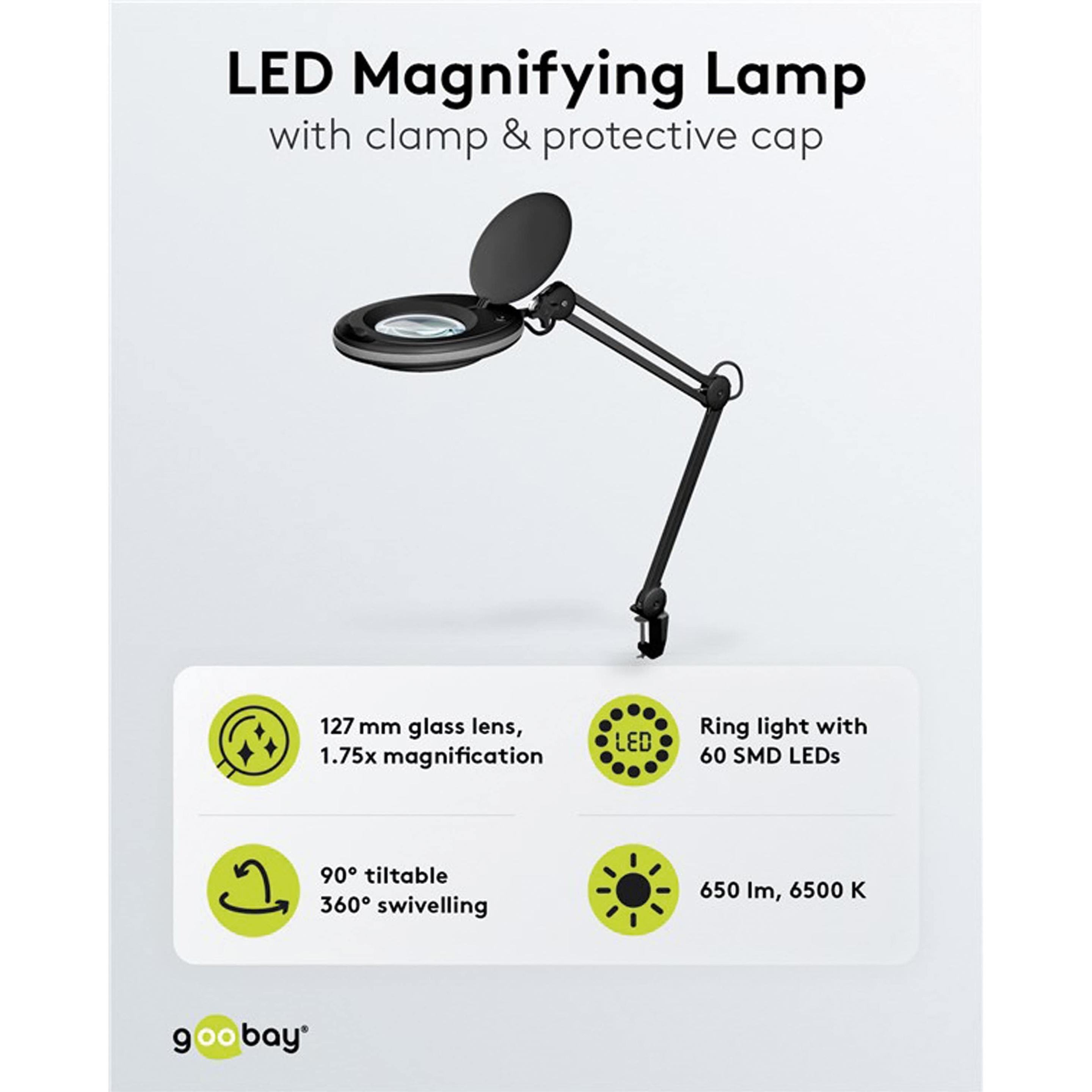 Thumbnail - Goobay, Arbeitsleuchte, LED-Klemm-Lupenleuchte, 8 W, schwarz (650 lm)