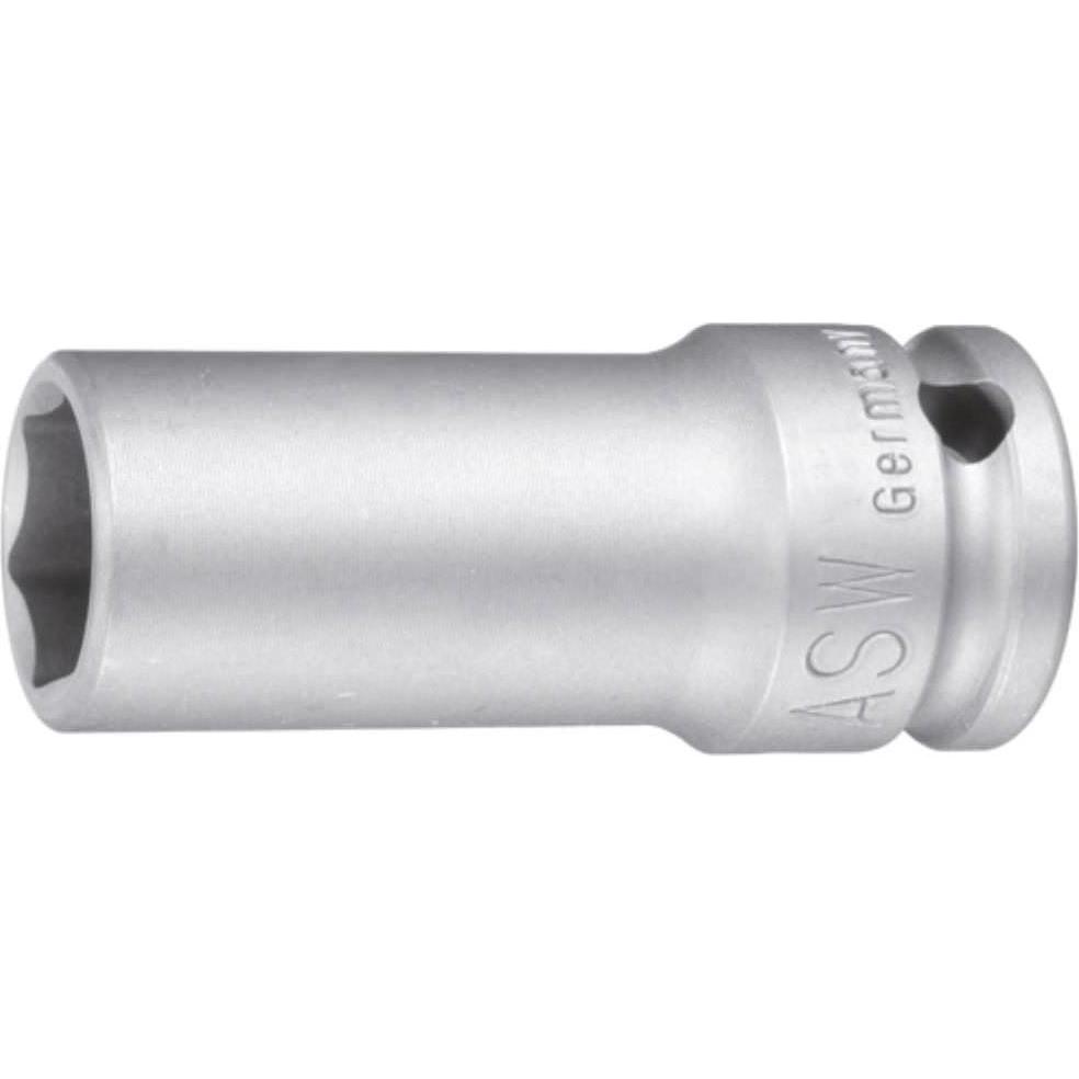 ASW, Steckschlüssel + Stecknuss, Kraftschraubersteckschlüsseleinsatz 740 L 3/4 ″ 6-Kant Schlüsselweite 17 mm Länge 95 mm...