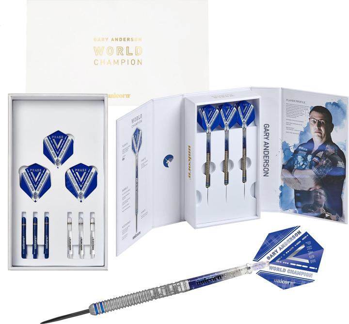 Actual product image Unicorn Phase 5 World Champion Gary Anderson Steel Dart Presentation Box (23 g)