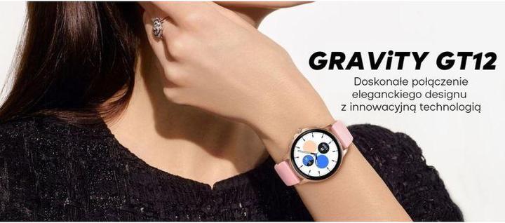 Produktbild Gravity GT12-7 Damen-Smartwatch, schwarzes Silikonarmband + silbernes Armband (49 mm)