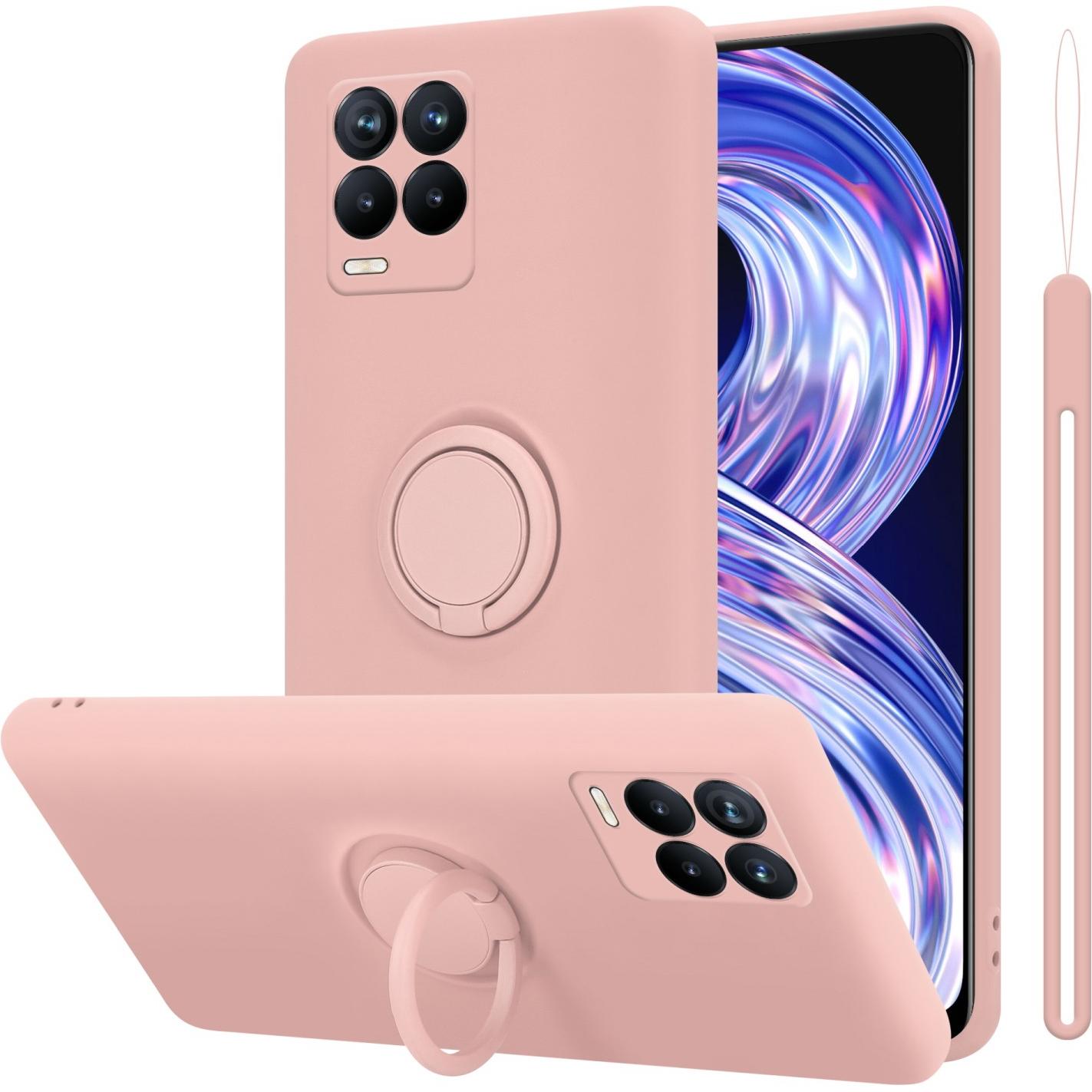 Cadorabo TPU Liquid Ring Silicone Case Hülle für Realme 8 4G / 8 PRO (Realme 8 Pro, realme 8), Smartphone Hülle, Rosa