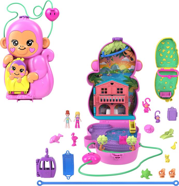 Polly Pocket Play set monkey mum and baby