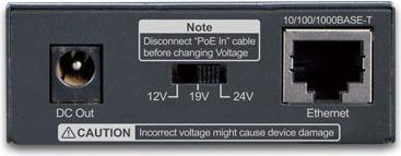 Actual product image Planet POE-172S Black Power Over Ethernet (PoE) Support Network Splitter (2 ports)