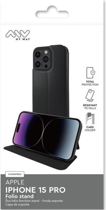 Actual product image My Way Case Stand function Black Series (Apple iPhone 15 Pro)