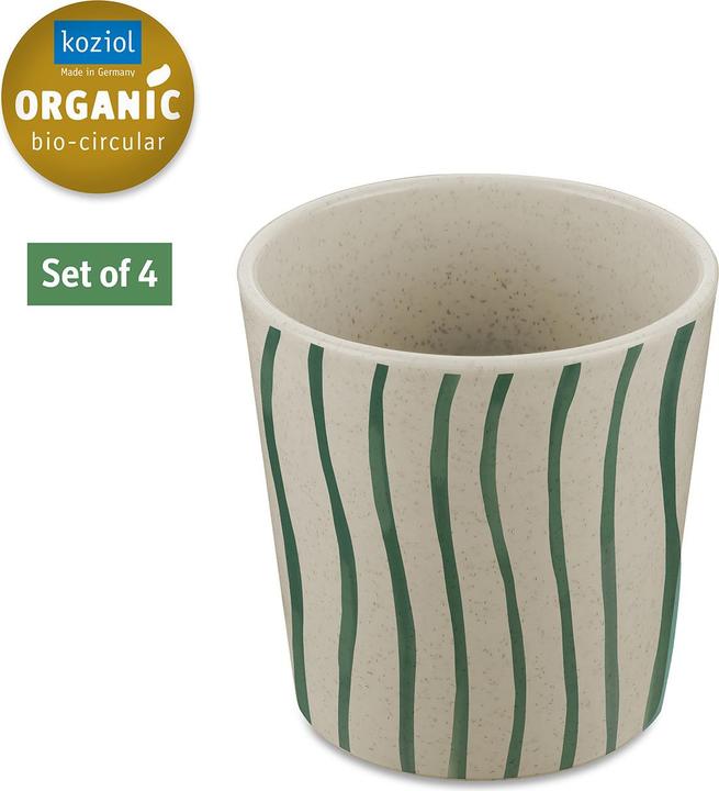 Produktbild Koziol Trinkbecher Connect S Monstera 190 ml, 4 Stück, Beige/Grün (0.19 l, 4 x)