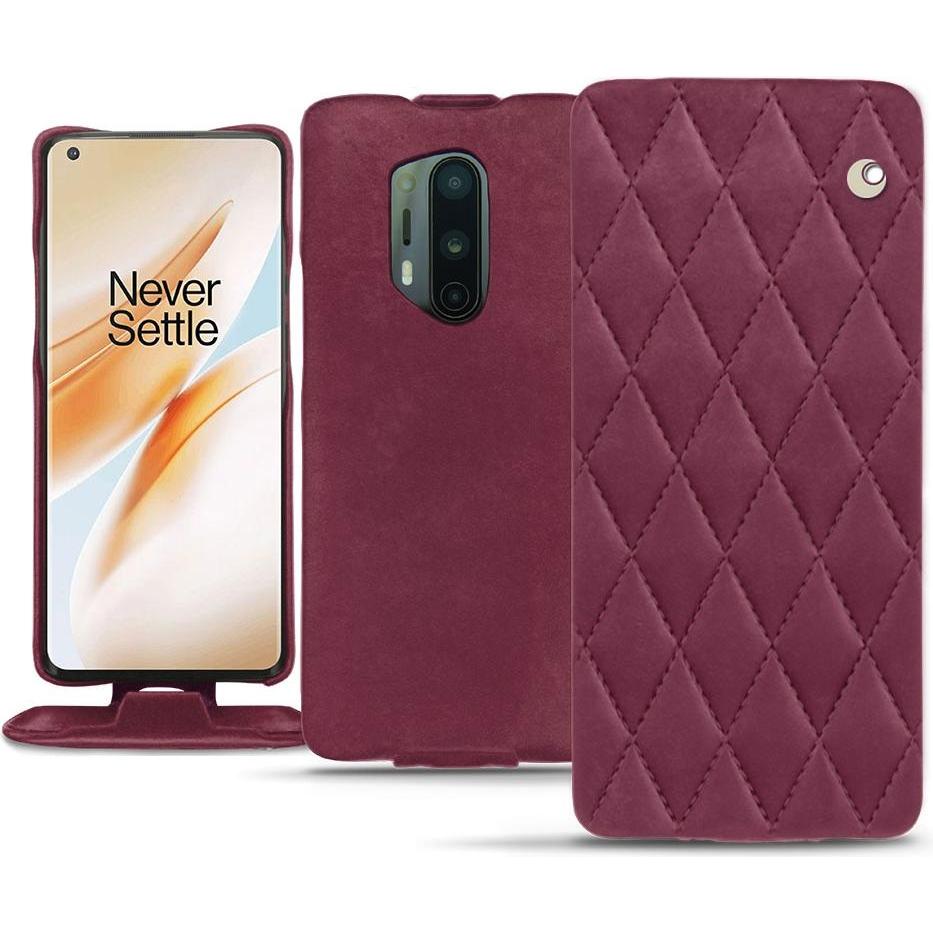 Noreve Lederschutzhülle vertikal (OnePlus 8 Pro), Smartphone Hülle, Violett