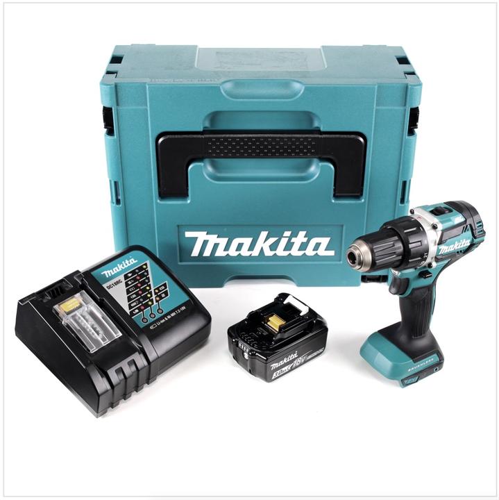 Actual product image Makita DDF 484 RF1J cordless drill driver brushless 18V 54Nm + 1x battery 3,0Ah + charger in Makpac (Rechargeable battery operated)
