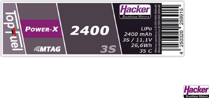 Produktbild Hacker LiPo Pack TF Power-X 2400-3S MTAG (11.10 V, 2400 mAh)