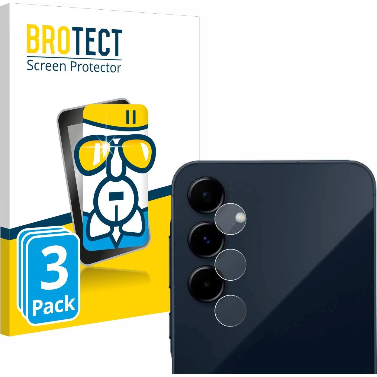 BROTECT AirGlass Panzerglasfolie (3 Stück, Samsung Galaxy A35), Smartphone Schutzfolie, Transparent