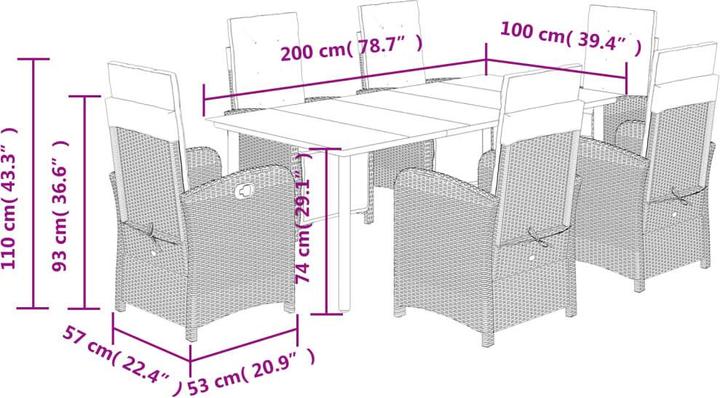 Produktbild vidaXL Garten Essgruppe