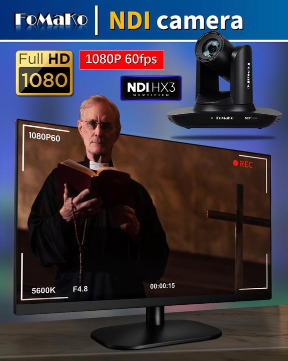 Produktbild FoMaKo NDI HX3 PTZ Kamera Set mit KI-Auto-Tracking und Controller