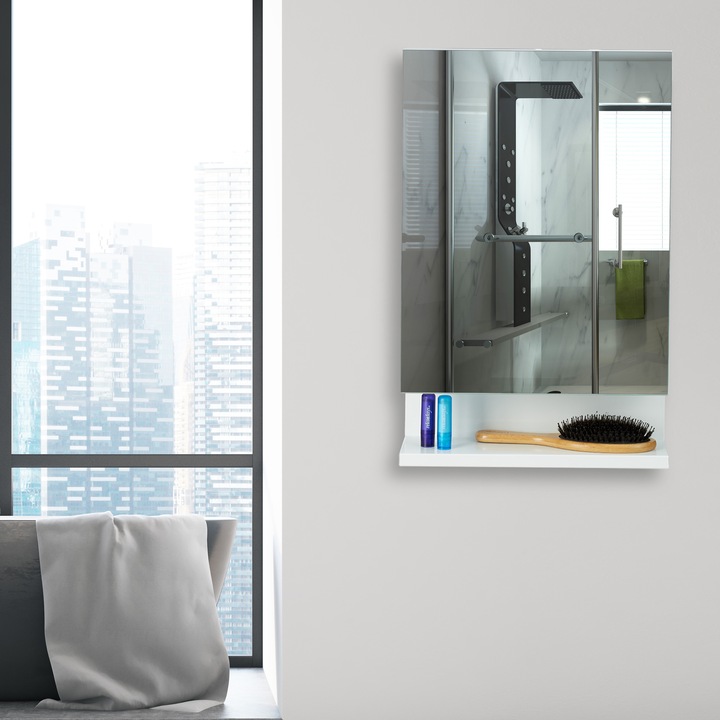 Immagine prodotto Relaxdays Mobile per specchio da bagno con presa di corrente (35 x 12 x 55 cm)