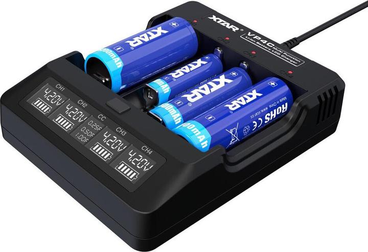 Xtar VP4C charger for 18650 batteries (1 pcs., A, C, D, AAA, AAAA, AA)