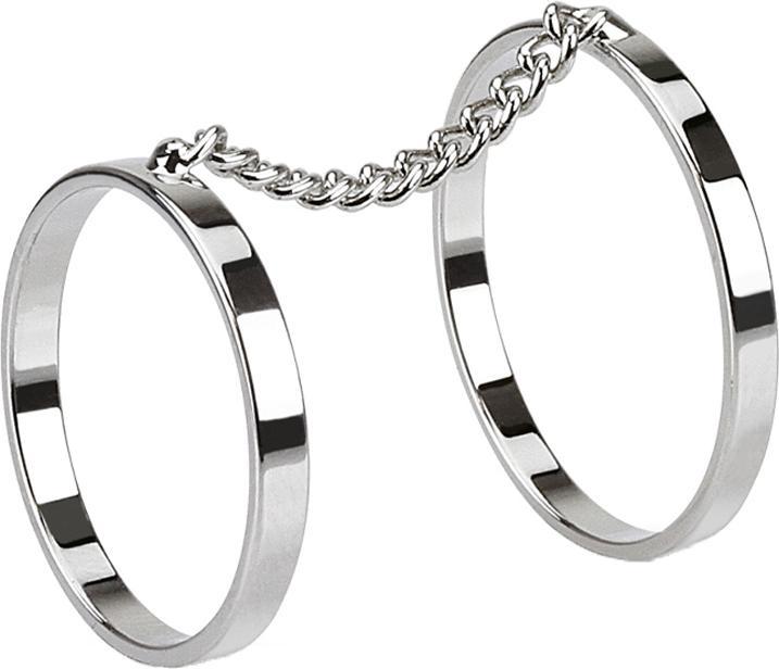 Star Piercing Ring silber doppel Ring mit Kette (50, 57)