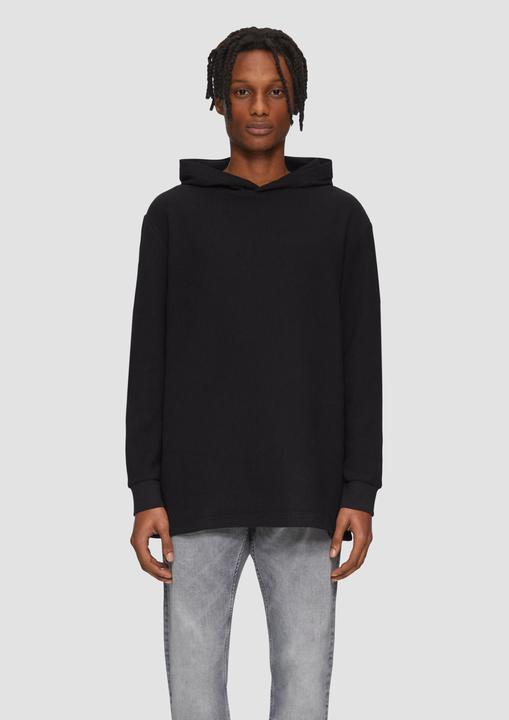 Actual product image S.Oliver T-Shirt Longsleeve mit Kapuze und Rippstruktur (L)