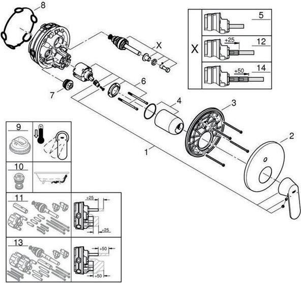 Actual product image Grohe Eurosmart Cosmopolitan single-lever bath mixer
