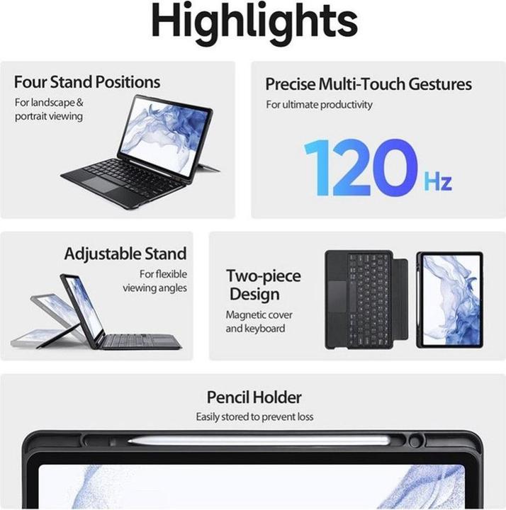 Produktbild Dux Ducis DK Series Keyboard Case (US, Galaxy Tab S8, Galaxy Tab S7)