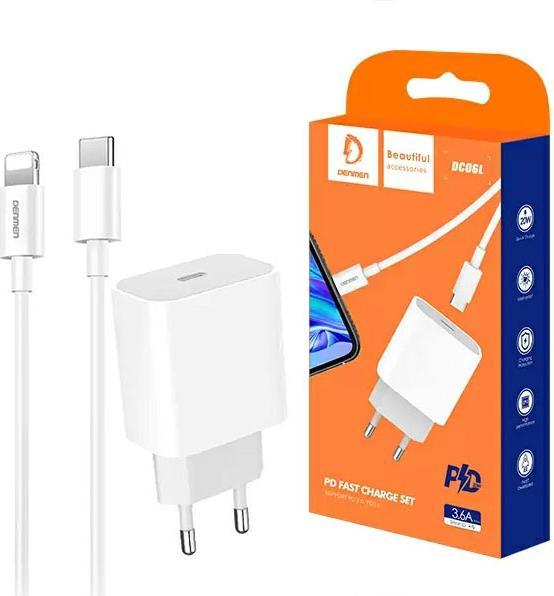 Actual product image Denmen Ladegerät und iPhone-Kabel - Typ C (20 W, 1 portion)