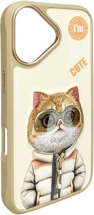 Productafbeelding ASUS Nimmy hoesje iPhone 16 6.1" kaki Cool&Cute 2.0 Cat (Apple iPhone 16)